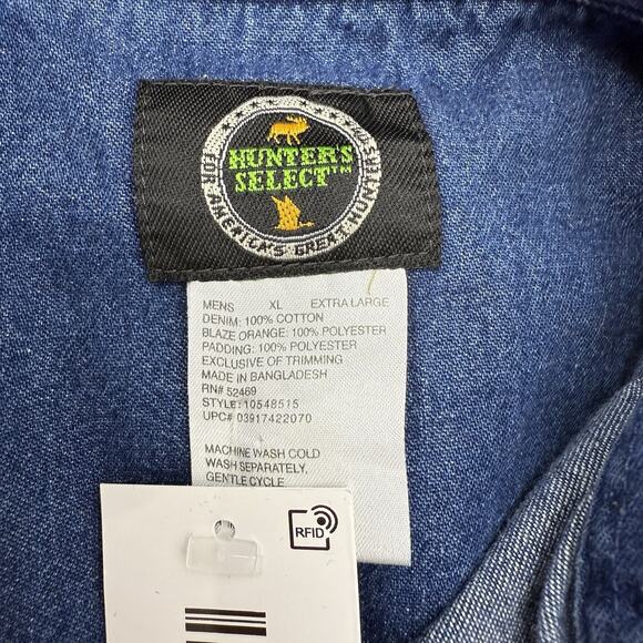 Hunters Select Denim Hunting Shirt Blaze Orange Pheasant Embroidery Men XL Ranch - Picture 10 of 11